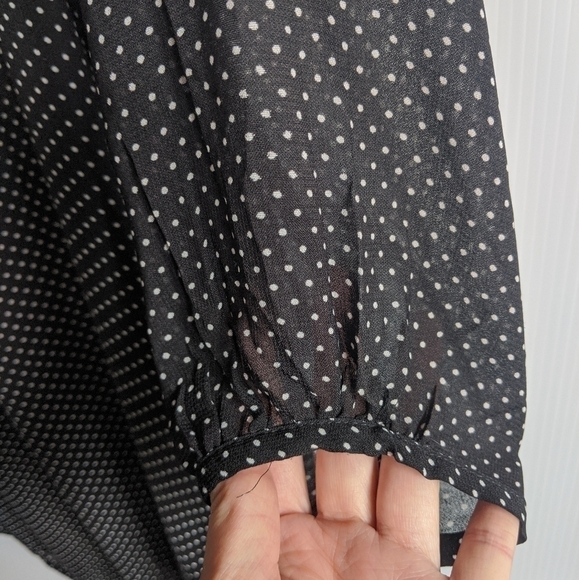 H&M Black and White Polka Dot 3/4 Sleeve Dress Size 2 - Picture 4 of 8